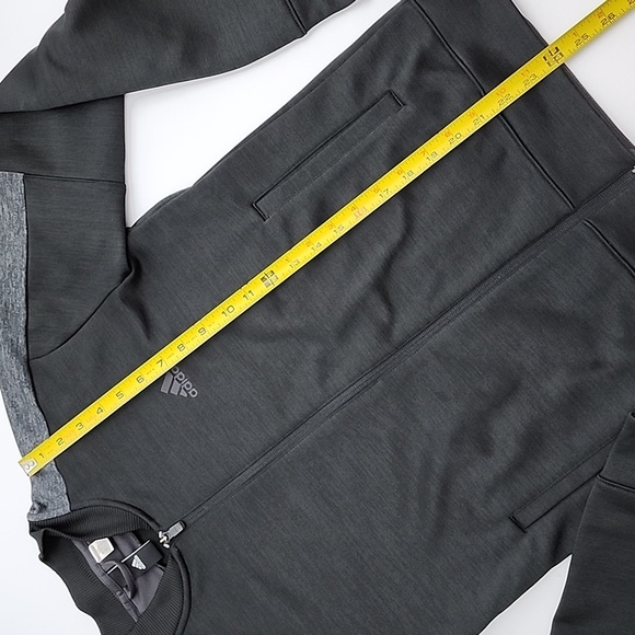 Adidas Climawarm Bomber Jacket  Running Athletic Black Grey Breathable Size M - Picture 13 of 15